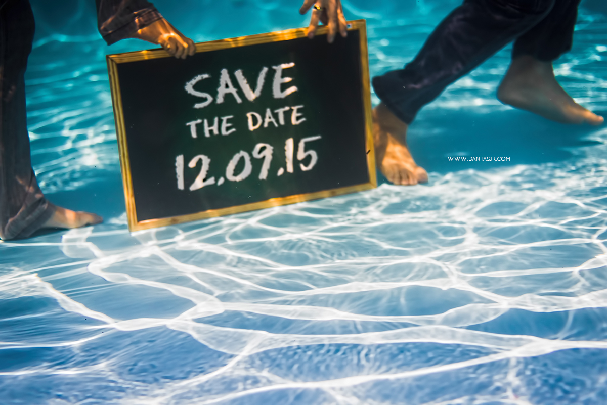 Ensaio Save the Date na piscina