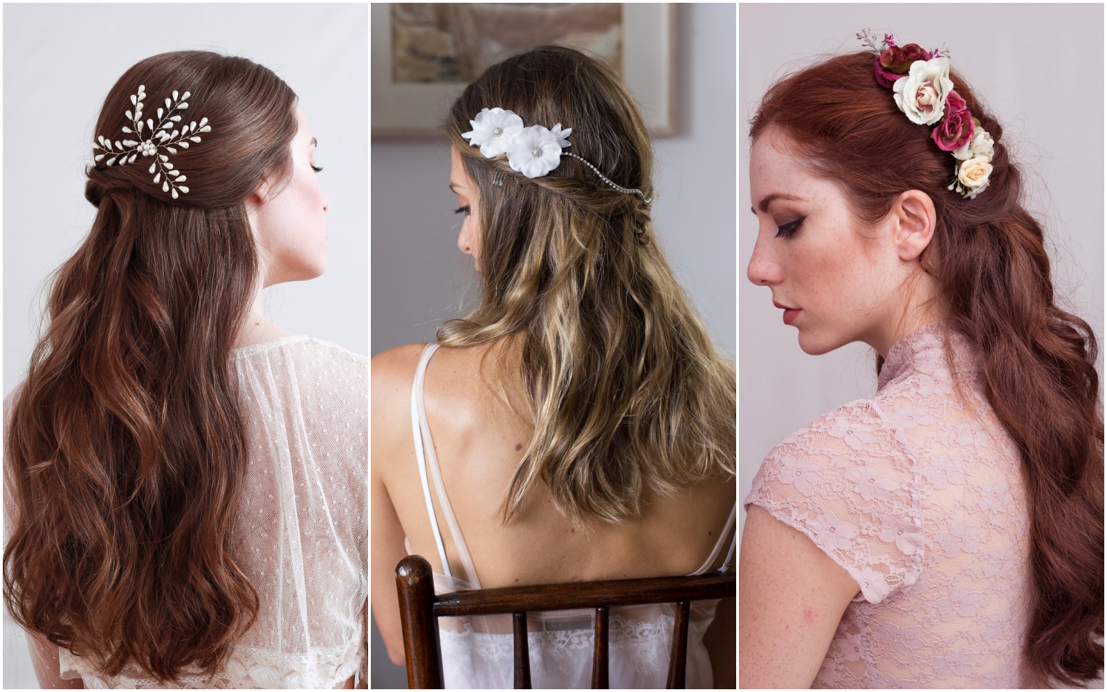 penteados para noivas com flores no cabelo
