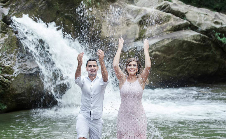 pré-wedding na cachoeira